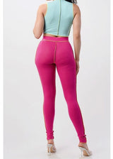 SJK Fashion Sleeveless Top & Pants Set (Fuchsia) ST50446