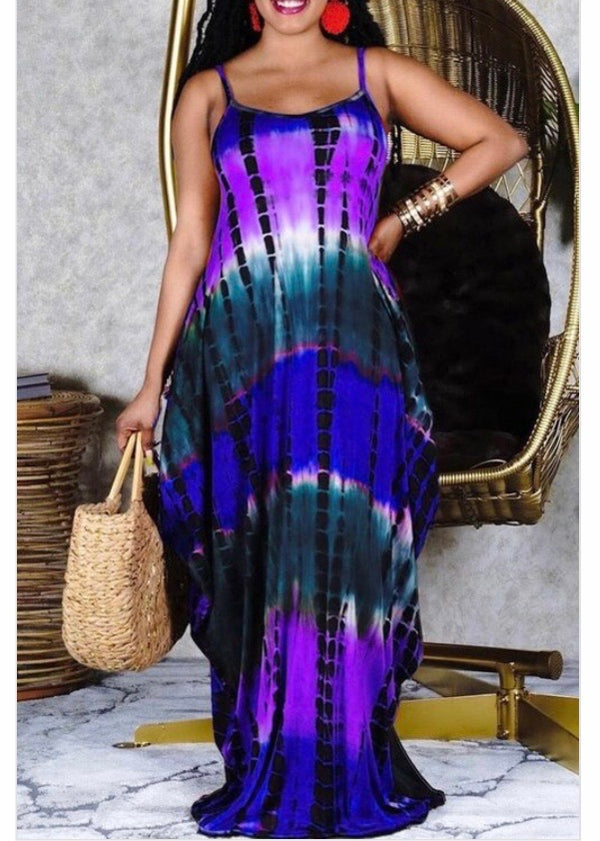 E-Show Sleeveless Multi Dress (Purple Multi) RM9019-2