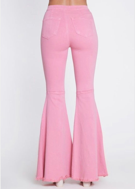 Vibrant Bella Flare Jeans (Blush) P1708