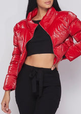 Hera Collection Crop Puff Jacket (Red) 22037