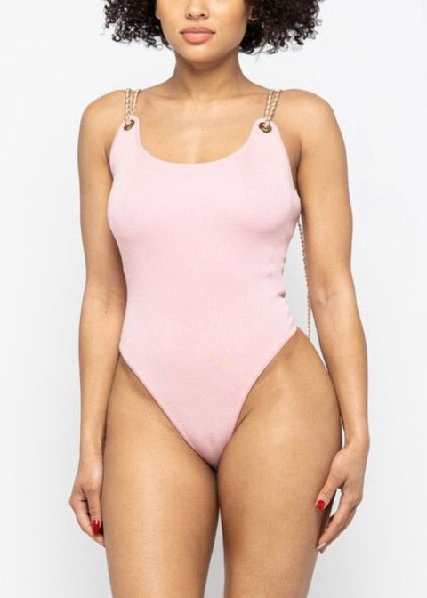 Hera Collection Chained Bodysuit (Blush) 22418