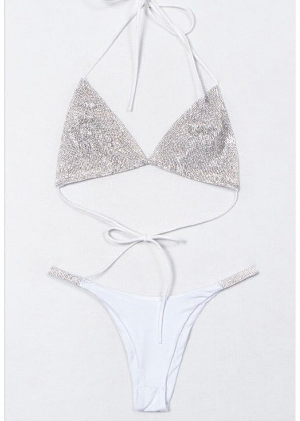 SJK Fashion Rhinestone Bikini Set (White) ST40954
