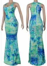 E-Show Sleeveless Multi Dress (Blue) SY237