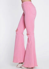 Vibrant Bella Flare Jeans (Blush) P1708