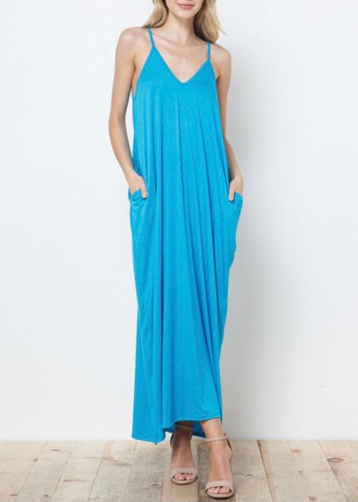 Love In Full Length Harem Maxi Dress (Turquoise) D5883