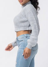 Hera Collection Mock Neck Sweater (Heather Grey) 22600