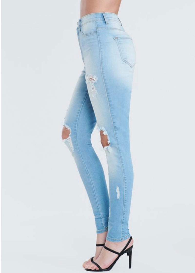 Vibrant Look At Me Now Skinny Jeans (Light Stone) P1841