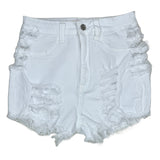 Aphrodite High Rise Frayed Shorts (White) AP6309F