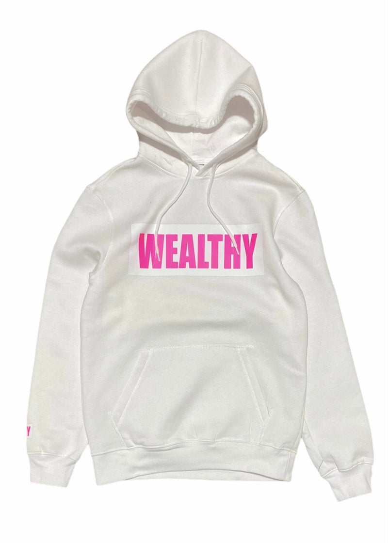 Wealthy Hoodie (White/Pink)