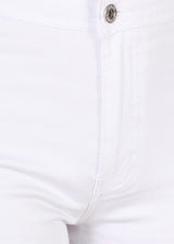 JC & JQ High Waist Stretch Denim Disco Shorts (White) GS3023-WT
