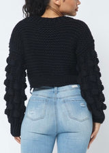 Hera Collection Chunky V Neck Sweater (Black) - 22004
