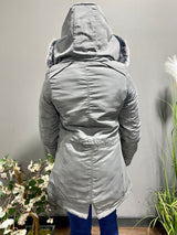 5Besties Fleece Hoodie Jacket W/ Piping Trim Detail (Charcoal) SN1137