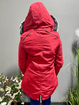 5Besties Fleece Hoodie Jacket W/ Piping Trim Detail (Red) SN1137