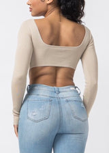 Hera Collection Double Ring Crop Top (Stone) 22577-O