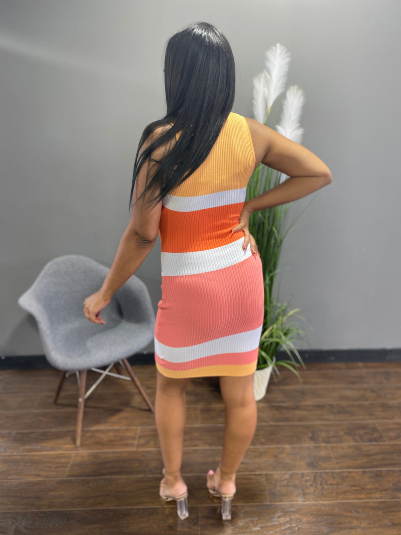 Hera Collection Mid Tie Mini Dress (Orange)