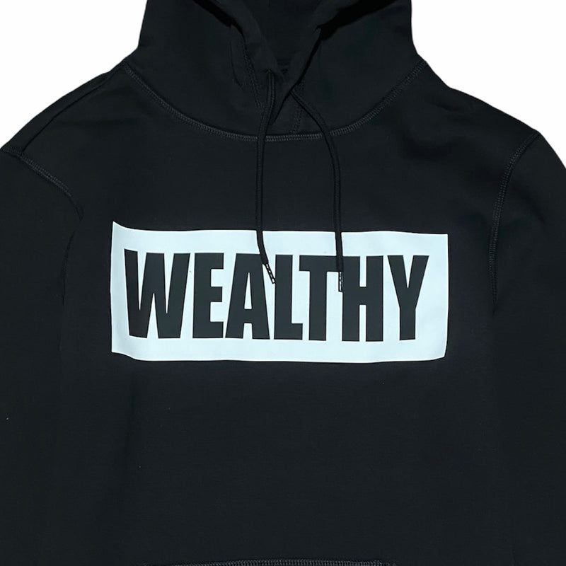 Wealthy Hoodie (Black/White/Black)