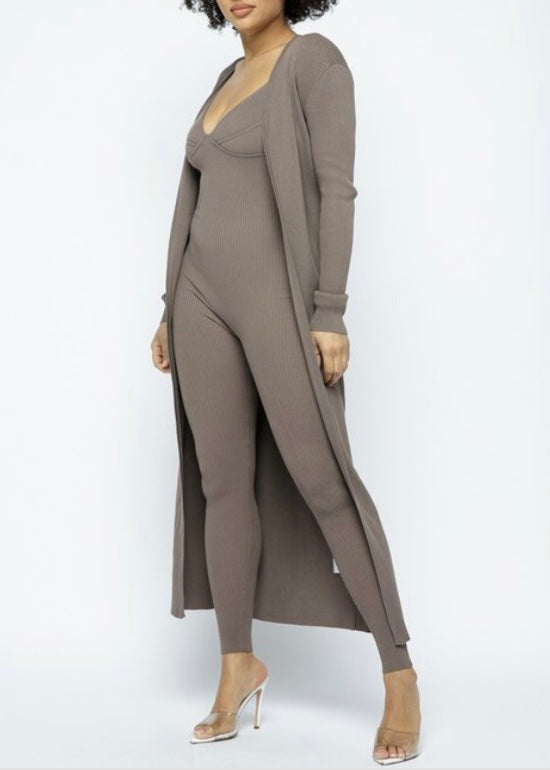 Hera Collection Duster Jumpsuit Set (DK Chocolate) 22355