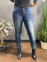 Grace In LA Knit Denim Skinny Jeans (Medium Wash) JNW-9175