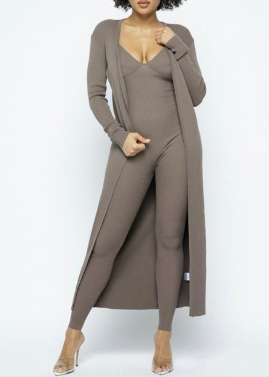 Hera Collection Duster Jumpsuit Set (DK Chocolate) 22355