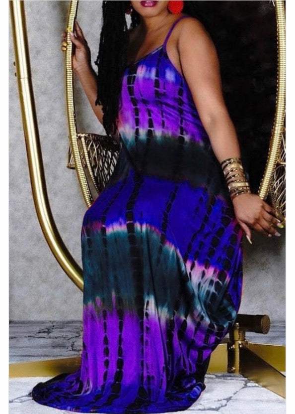 E-Show Sleeveless Multi Dress (Purple Multi) RM9019-2