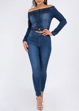 American Bazi Basic High Waist Skinny Jeans (Blue) ABH-7010