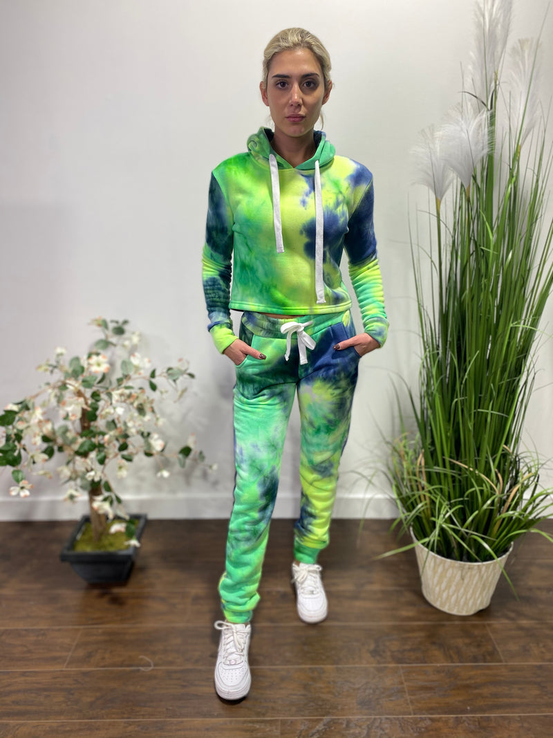 Top Fashion 2 Piece Tie Dye Set (Green) GQ-100TD
